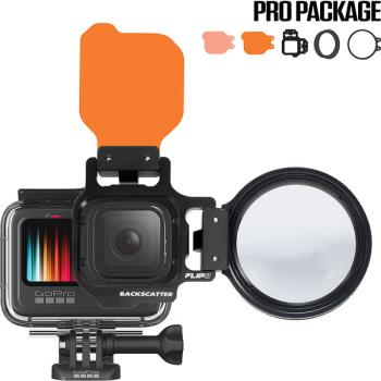 BACKSCATTER FLIP12 Pro Package With SHALLOW & DIVE Filters & +15 MacroMate Mini Lens For GoPro HERO 5, 6, 7, 8, 9,10,11,12