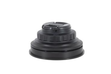 Preview: Isotta Macro Port H59 B120 front view shown with the included protective PVC lens cap attached.