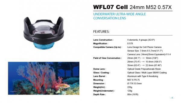 WeeFine WFL07 Cell 24mm M52 0.57X  Smart Phone Wide angle Linse