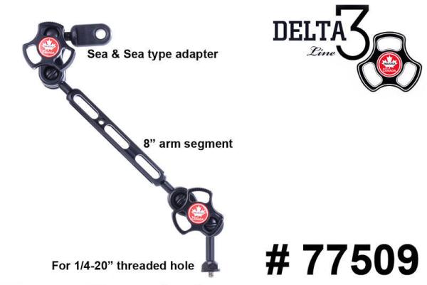 AQUATICA TLC: 3 Abschnitte Arm Set mit 1/4 x 20 Gewinde Ball + Sea & Sea passend für Fokus Licht