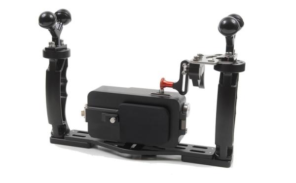 D&D T-Housing Schiene mit 2 Dual Ball Grip und Auslöser am Handgriff