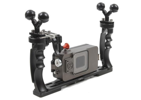 D&D T-Housing Schiene mit 2 Dual Ball Grip und Auslöser am Handgriff