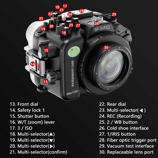 Seafrogs 40M/130FT Diving Camera Case For Sony FX3 With Dome Port (WA005-B)