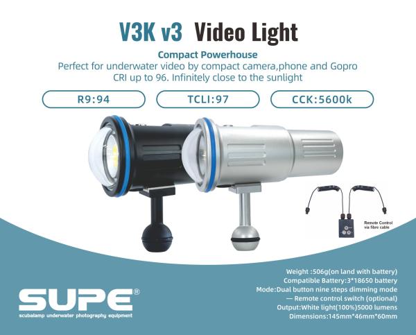 SUPE V3K V3 Videolight 5000 Lumen (black color)